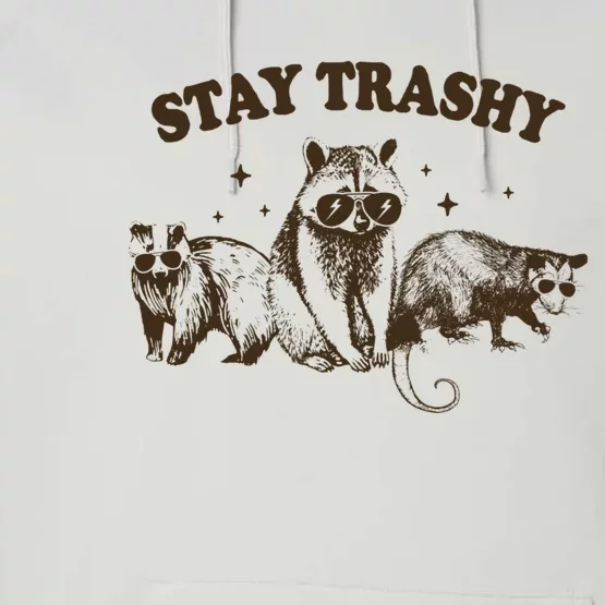 Funny Stay Trashy Raccoons Opossums Squad Team Trash Performance Fleece Hoodie