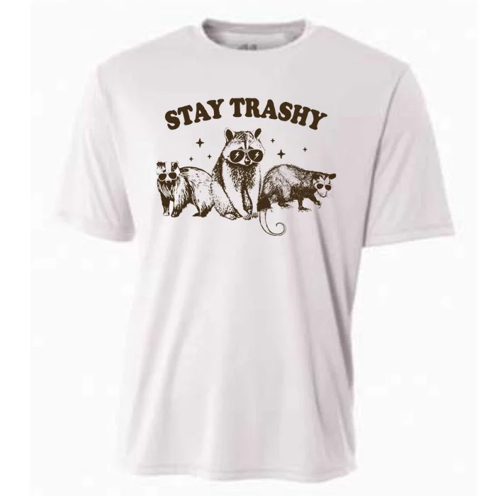 Funny Stay Trashy Raccoons Opossums Squad Team Trash Cooling Performance Crew T-Shirt