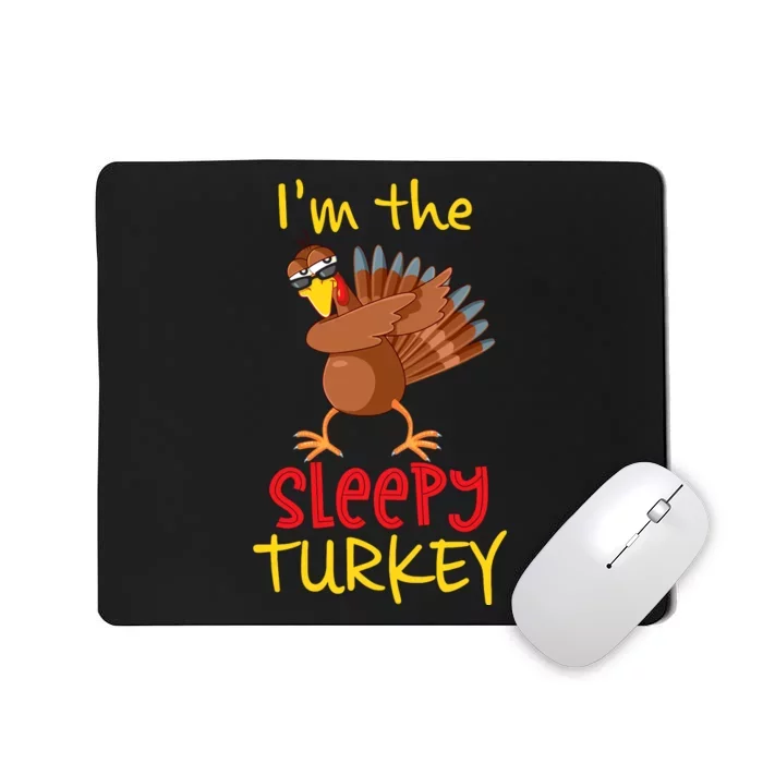 Funny Sleepy Turkey Matching Family Group Thanksgiving Party Mousepad