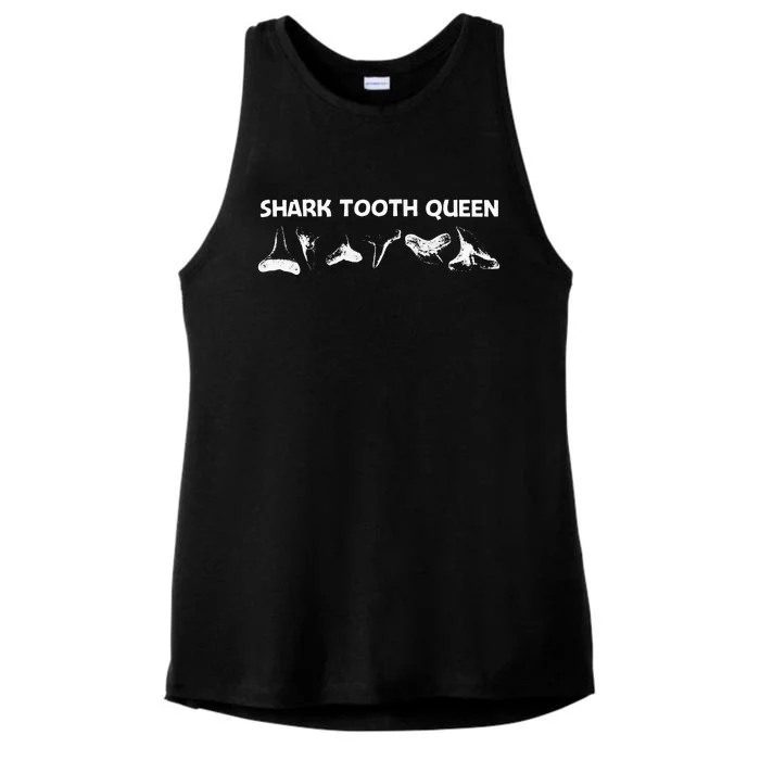 Funny Shark Teeth Design For Mom Animal Fossil Hunters Ladies Tri-Blend Wicking Tank