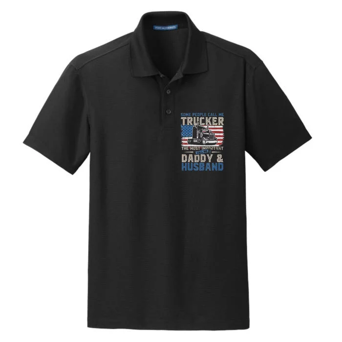 Funny Semi Truck Driver Dry Zone Grid Performance Polo