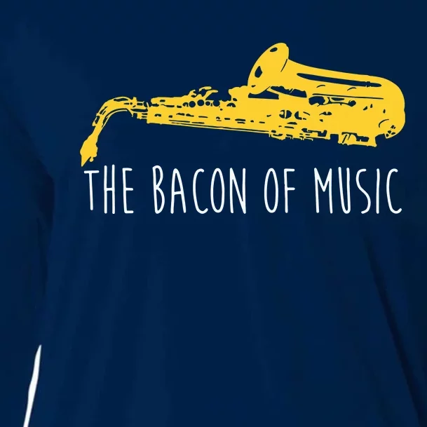 Funny Saxophone The Bacon Of Music Marching Band Sax Player Cooling Performance Long Sleeve Crew