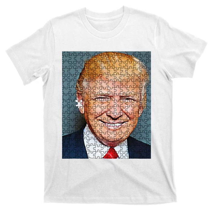 Funny Shooting Trump Jigsaw Puzzle Pieces T-Shirt