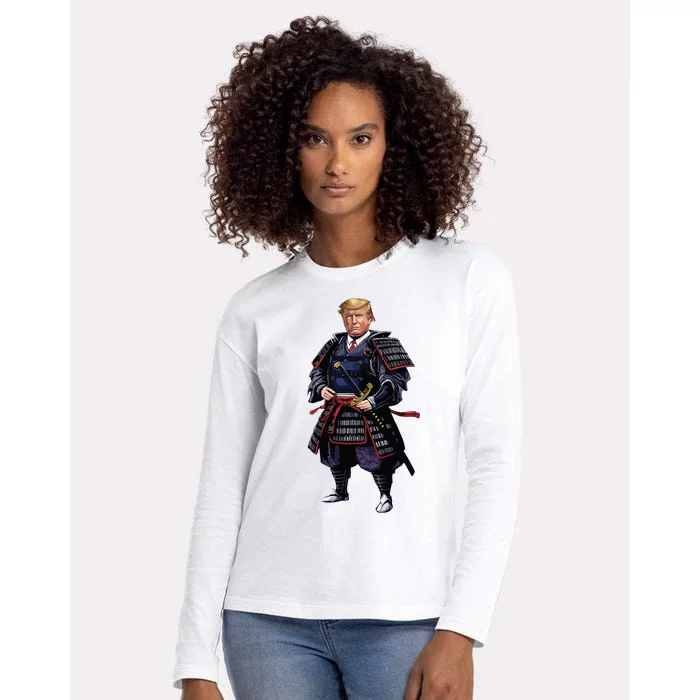 Funny Samurai Trump Warrior Womens Cotton Relaxed Long Sleeve T-Shirt