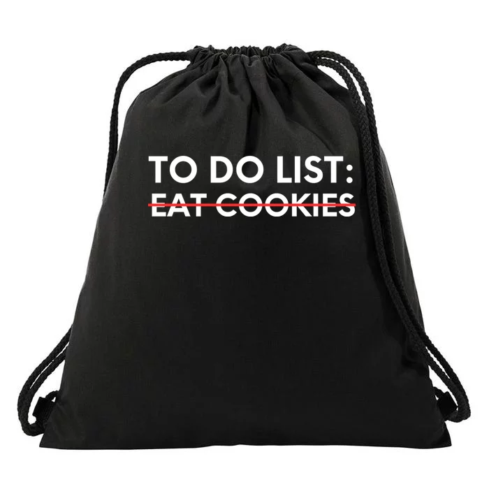 Funny Saying To Do List Eat Cookies Christmas Drawstring Bag