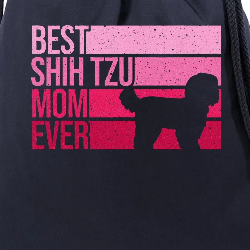 Funny Shih Tzu Mom Art For Funny Mothers Day Dog Lover Drawstring Bag