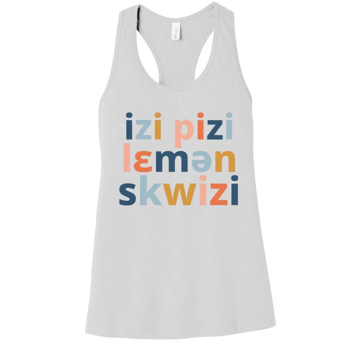 Funny Speech Therapy IPA Phonetics Phoneme Therapist Women's Racerback Tank