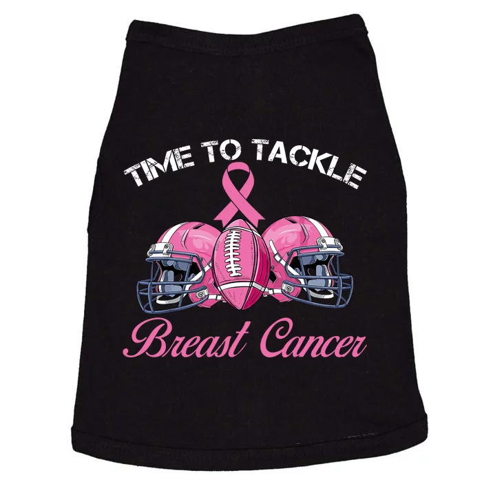 Football Survivor Time To Tackle Breast Cancer Awareness Doggie Tank