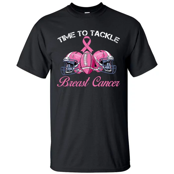 Football Survivor Time To Tackle Breast Cancer Awareness Tall T-Shirt