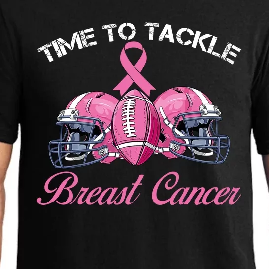 Football Survivor Time To Tackle Breast Cancer Awareness Pajama Set