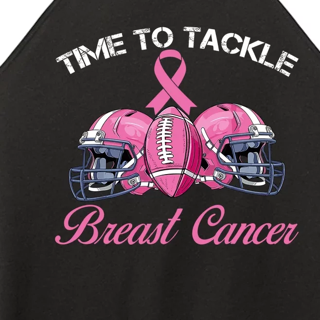 Football Survivor Time To Tackle Breast Cancer Awareness Women’s Perfect Tri Rocker Tank