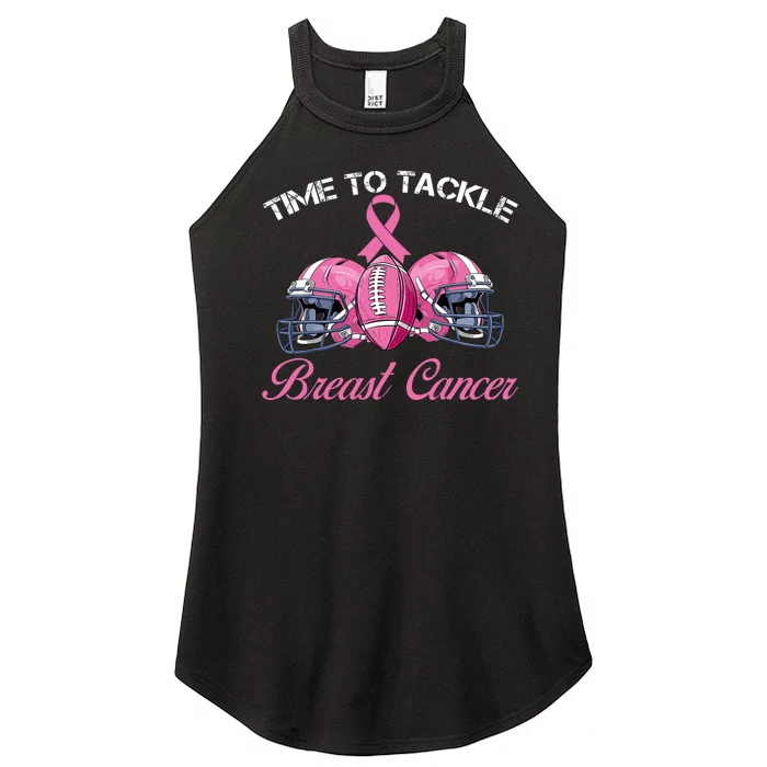 Football Survivor Time To Tackle Breast Cancer Awareness Women’s Perfect Tri Rocker Tank