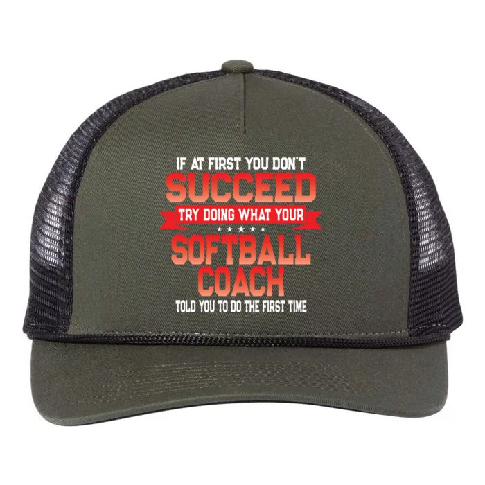 Fun Softball Team Coach Saying Funny Coaches Quote Retro Rope Trucker Hat Cap