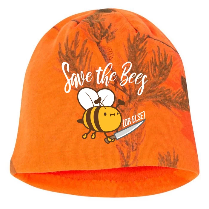 Funny Save The Bees Or Else Kati - Camo Knit Beanie