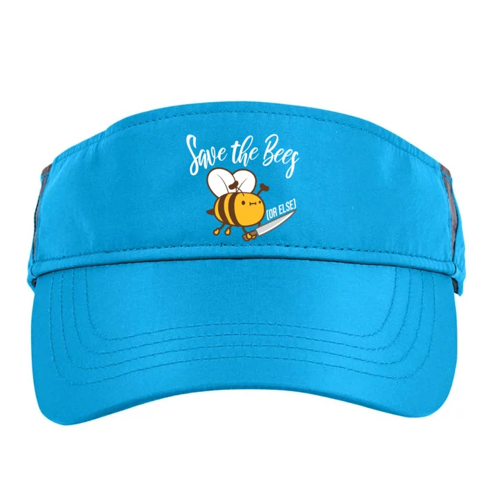 Funny Save The Bees Or Else Adult Drive Performance Visor