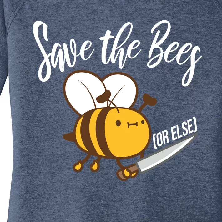 Funny Save The Bees Or Else Women's Perfect Tri Tunic Long Sleeve Shirt