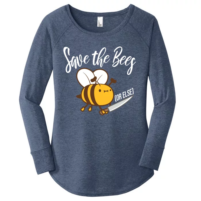 Funny Save The Bees Or Else Women's Perfect Tri Tunic Long Sleeve Shirt