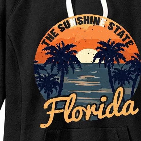 Florida Sunset Throwback Design Women's Fleece Hoodie