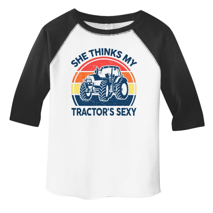 Farm She Thinks My Tractors Sexy Men Gift Funny Farmer Toddler Fine Jersey T-Shirt