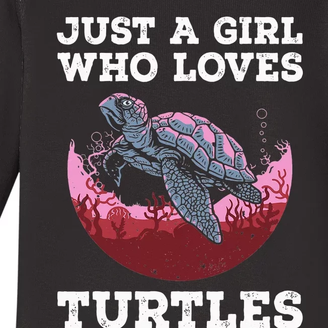 Funny Sea Turtle Design For  Turtle Lovers Baby Long Sleeve Bodysuit