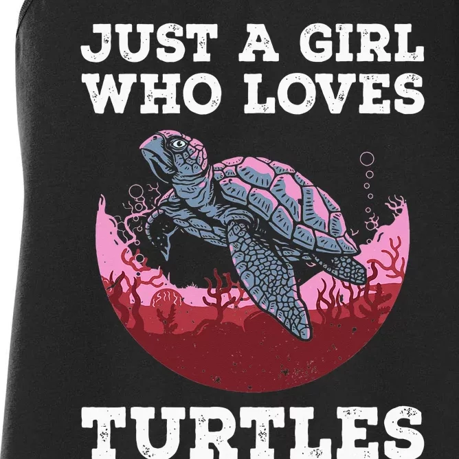 Funny Sea Turtle Design For  Turtle Lovers Women's Racerback Tank