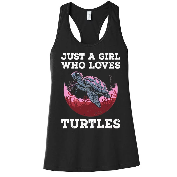 Funny Sea Turtle Design For  Turtle Lovers Women's Racerback Tank