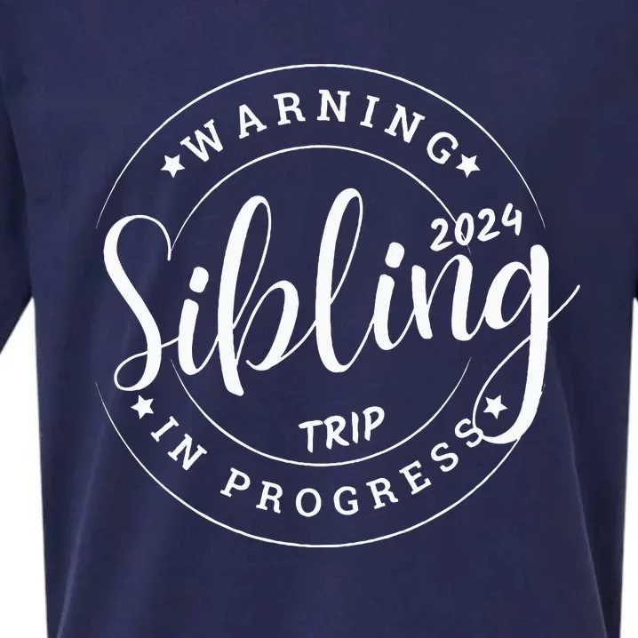 Funny Sibling Trip 2024 Family Matching Sister Brother Sueded Cloud Jersey T-Shirt