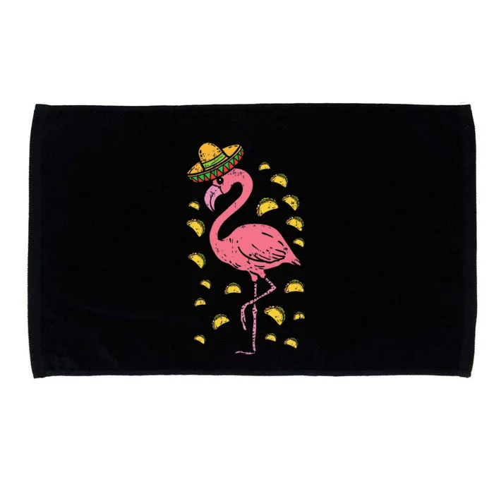 Flamingo Sombrero Tacos Cinco De Mayo Fiesta Mexican Microfiber Hand Towel