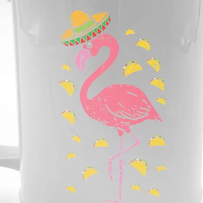 Flamingo Sombrero Tacos Cinco De Mayo Fiesta Mexican Front & Back Beer Stein