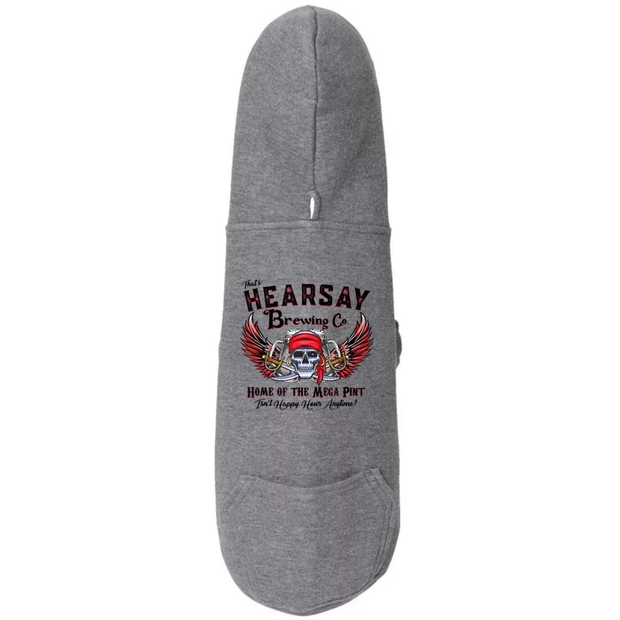 Funny Skull That's Hearsay Brewing Co Home Of The Mega Pint Doggie 3-End Fleece Hoodie