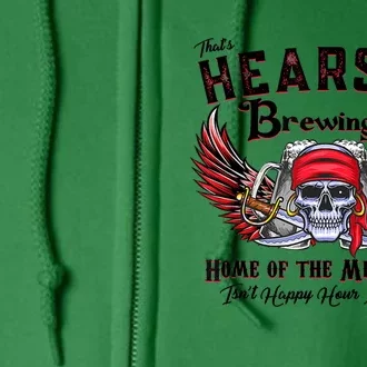 Funny Skull That's Hearsay Brewing Co Home Of The Mega Pint Full Zip Hoodie