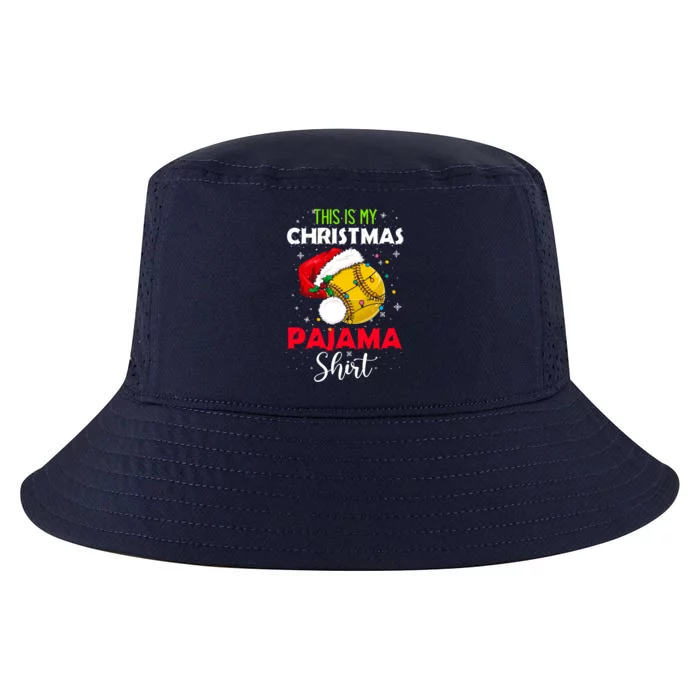 Funny Softball This Is My Christmas Pajama Gift Cool Comfort Performance Bucket Hat