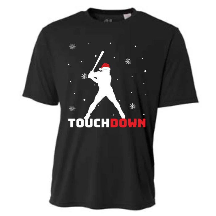 Funny Sports Touchdown Baseball Player Santa Claus Christmas Gift Cooling Performance Crew T-Shirt