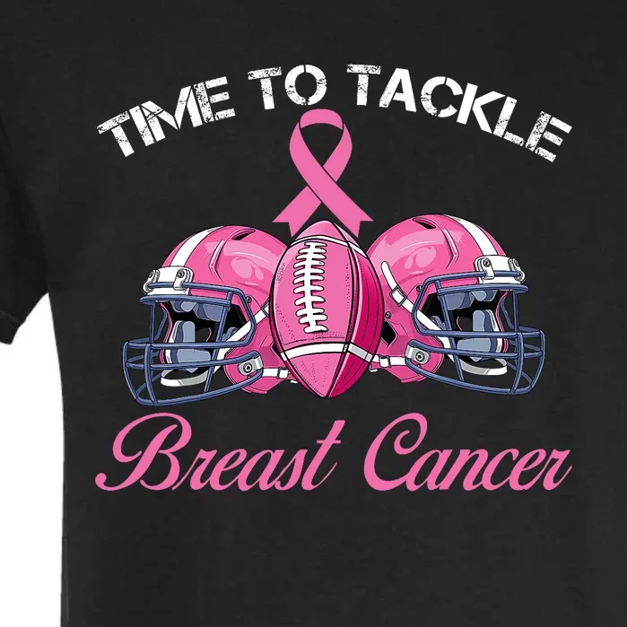 Football Survivor Time To Tackle Breast Cancer Awareness Garment-Dyed Heavyweight T-Shirt