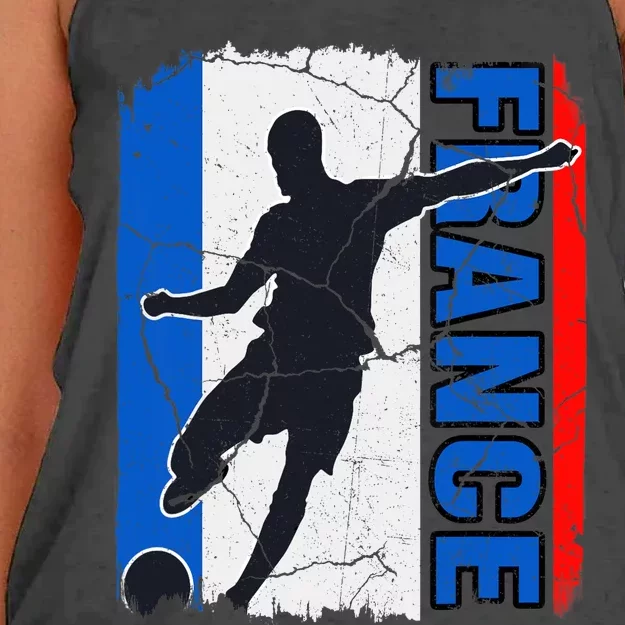 France Soccer Team French Flag Jersey Football Fans Women's Knotted Racerback Tank