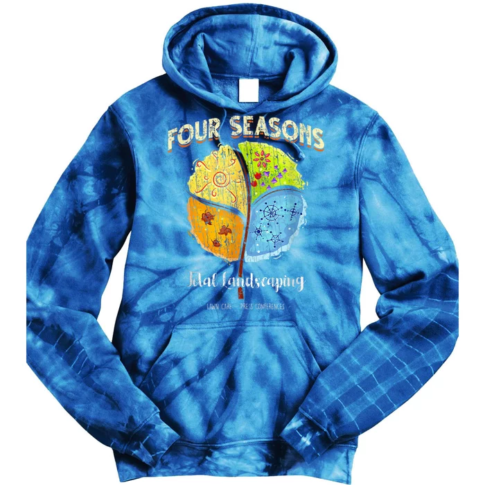 Four Season Total Landscaping Lawn Care Ladscape Vintage Tie Dye Hoodie