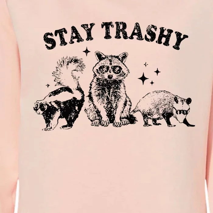 Funny Stay Trashy Raccoons Opossums Possums Animals Lover Womens California Wash Sweatshirt