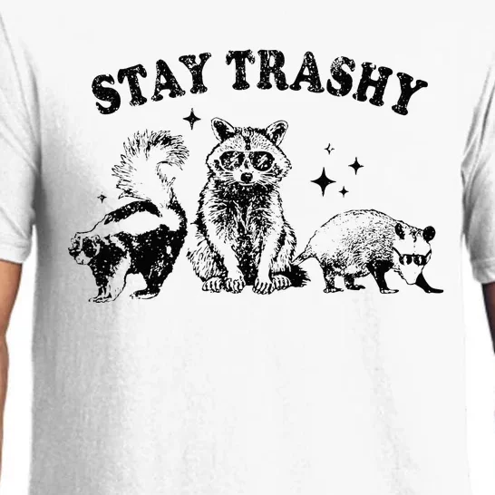 Funny Stay Trashy Raccoons Opossums Possums Animals Lover Pajama Set