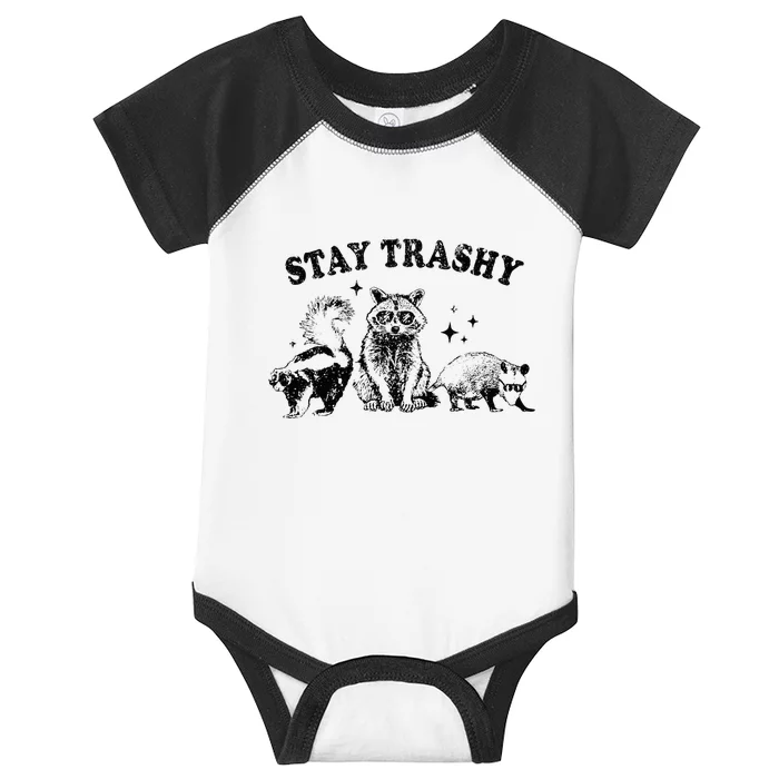 Funny Stay Trashy Raccoons Opossums Possums Animals Lover Infant Baby Jersey Bodysuit