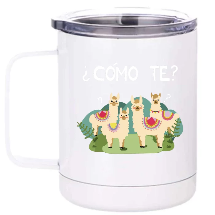 Funny Spanish Tee Como Te Llama Llama Front & Back 12oz Stainless Steel Tumbler Cup