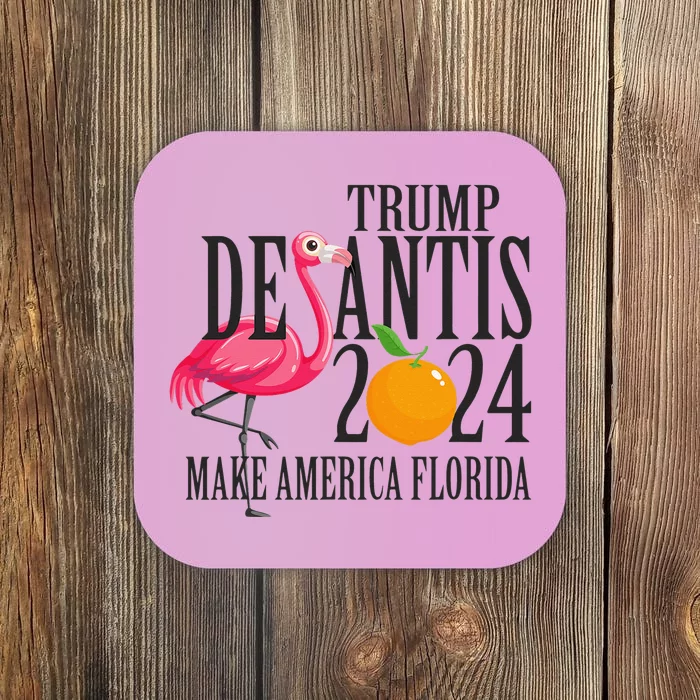 Flamingo Support Trump DeSantis 2024 Make America Florida Coaster