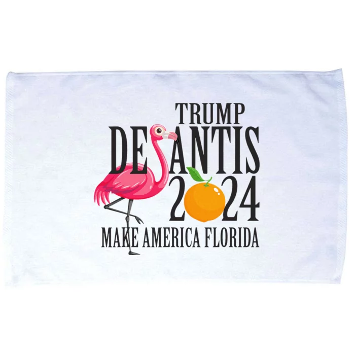 Flamingo Support Trump DeSantis 2024 Make America Florida Microfiber Hand Towel