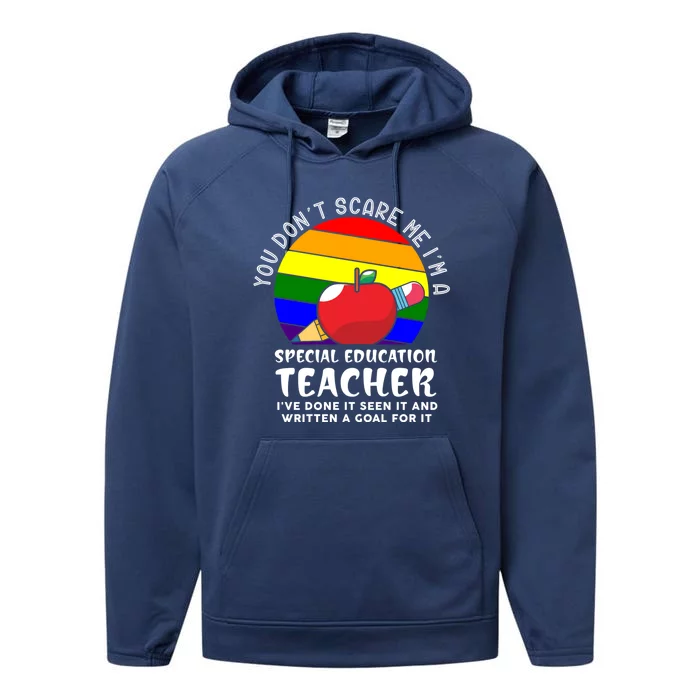 Funny Sped Teacher Sped Ed Retro Special Education Teacher Cute Gift Performance Fleece Hoodie