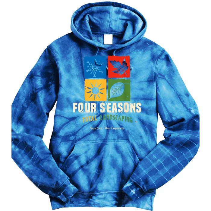 Four Season Total Landscaping Lawn Care Ladscape Vintage Tie Dye Hoodie