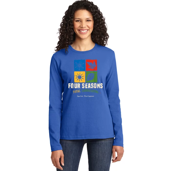 Four Season Total Landscaping Lawn Care Ladscape Vintage Ladies Long Sleeve Shirt