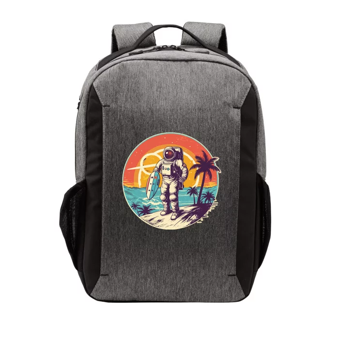 Funny Summer Time Surfing Astronaut Vector Backpack