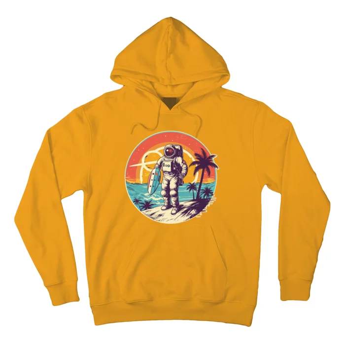 Funny Summer Time Surfing Astronaut Hoodie