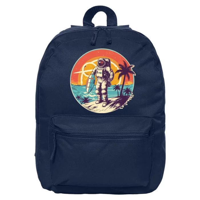 Funny Summer Time Surfing Astronaut 16 in Basic Backpack