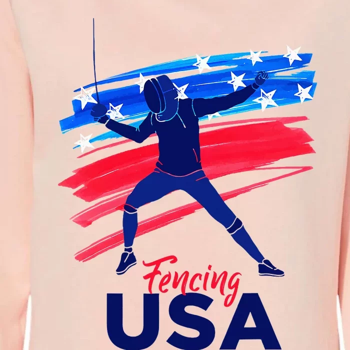 Fencing Support The Team Fencing Player Usa Flag Womens California Wash Sweatshirt