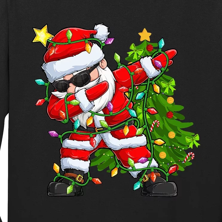 Festive Santa Tree Lights Unique Christmas Gifts Long Sleeve Shirt